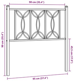 Cabeceira de cama 90 cm metal branco