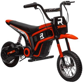 HOMCOM Moto Cross Elétrica para Criança Efeitos Sonoros 2 Velocidades 8 e 16 Km/H Bateria 12V Motor Potência 350 W Vermelho | Aosom Portugal