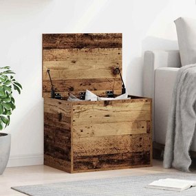 Baú de Armazenamento vidaXL com Tampa Madeira Velha 60x42x46 cm Madeira Engenharia