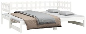 Sofá-cama de puxar 2x(80x200) cm pinho maciço branco