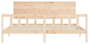 Cama sem colchão 200x200 cm madeira de pinho maciça