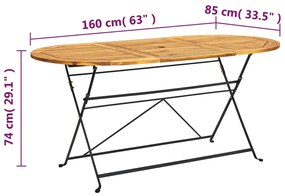 7 pcs conjunto dobrável de jantar p/ jardim acácia maciça