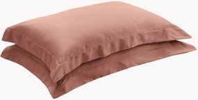 Fronhas de almofada em cetim de algodão Antique Pink, conjunto de 2