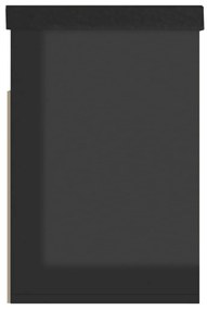 Banco sapateira + almofadão contr. 80x30x47 cm preto brilhante