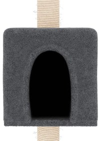 Árvore p/ gatos c/ postes arranhadores sisal 180cm cinza-escuro