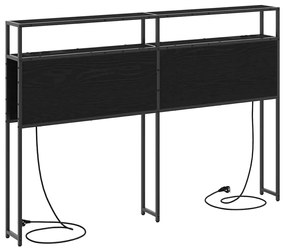 Cabeceira de armazenamento com cabeceira Carvalho Preto 160 cm
