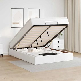 vidaXL Estrutura de cama otomana com colchão 140x190 cm branca