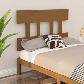 vidaXL Cabeceira de cama 93,5x3x81 cm pinho maciço castanho mel