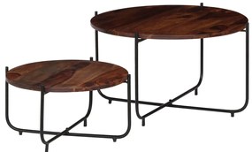 Conj. mesas de centro 2 pcs madeira de acácia maciça 60x35 cm