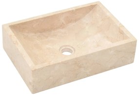 Móvel casa de banho c/ lavatórios cor mármore creme teca maciça