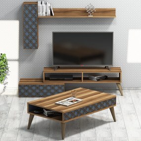 Conjunto de Mobiliário para Sala de Estar Planet – Nogueira – Medidas
