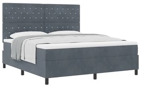Cama Box com Colchão vidaXL Cinza Escuro Super King Veludo