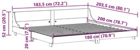 Estrutura de cama com cabeceira 180x200cm pinho maciço branco