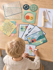 Caixa de desenhos em madeira FSC® multicolor