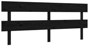 Estrutura de cama com cabeceira 200x200 cm madeira maciça preto