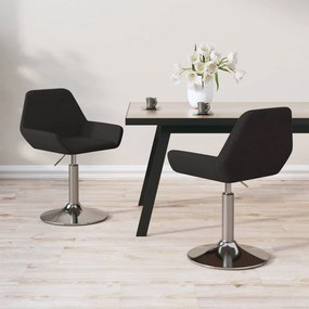 vidaXL Cadeiras de jantar giratórias 2 pcs tecido preto