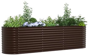 Horta Elevada vidaXL Castanho 320x80x81 cm Aço Galvanizado