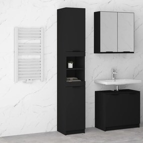 Armário casa de banho 32x34x188,5 cm derivados de madeira preto