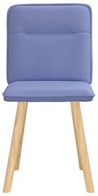 Cadeiras de jantar 2 pcs Jeans Tecido Azul