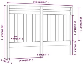 Cabeceira de cama 166x4x100 cm pinho maciço