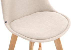 Banco de bar Cannes em tecido e com estrutura de Cor Natural 48 x 112 x 56 cm Creme