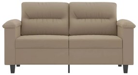 Sofá de 2 lugares 120 cm tecido de microfibra cinza-acastanhado