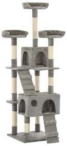 Árvore para gatos c/ postes arranhadores sisal 170 cm cinzento