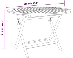 Conjunto de jantar p/ jardim 5 pcs madeira de acácia maciça