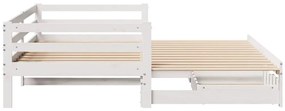 Sofá-cama com gavetão e gavetas sem colchão 90x190 cm branco