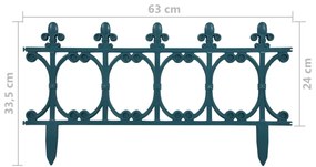 Bordas de relvado 16 pcs 10 m PP verde