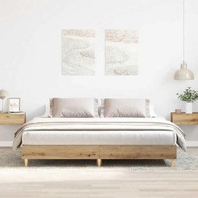 vidaXL Estrutura cama sem colchão 200x200 cm carvalho artesanal