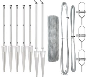 Conjunto de Postes de Cerca Conjunto de 2 Aço Galvanizado 10 x 1 m