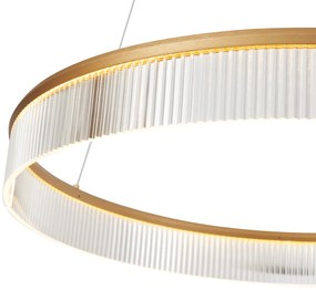 Candeeiro suspenso moderno latão 78cm incl. LED regulável em 3 níveis - Anello Chandelier Moderno