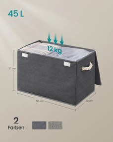 Conjunto de 3 Caixas de armazenamento com tampa, cinza ardósia