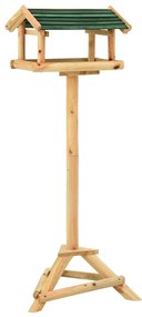 vidaXL Comedouro de pássaros com suporte 37x28x100 cm abeto maciço