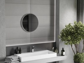 Mexen Loft espelho de casa de banho redondo 50 cm, moldura inox - 9850-050-050-000-10