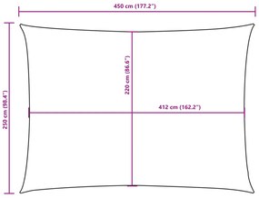 Para-sol estilo vela tecido oxford retangular 2,5x4,5 m preto