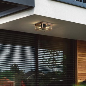 Plafon de teto industrial impressão de madeira IP44 2-Luzes - Charlois