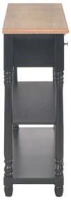 Mesa consola 120x30x76 cm MDF preto