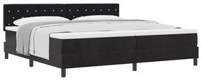 Cama Box Spring vidaXL com Colchão Preto 200x200 cm Veludo