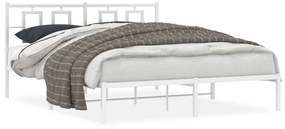vidaXL Estrutura de cama com cabeceira 160x200 cm metal branco