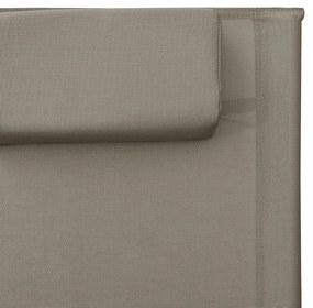 Espreguiçadeiras 2 pcs textilene cinza-acastanhado e cinzento