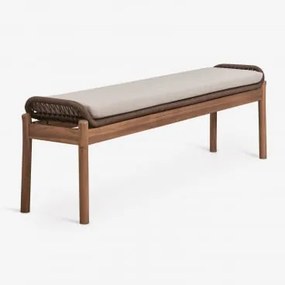 Banco De Jardim 180 Cm Em Madeira De Acácia E Corda Trançada Karvia Castanho Acácia & Tecido Castanho Avelã - Sklum