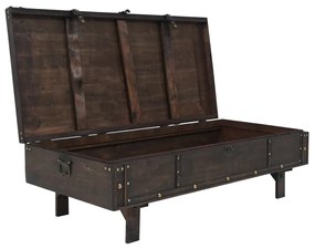 Mesa de centro madeira maciça estilo vintage 120x55x35 cm