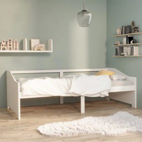 vidaXL Sofá-cama de 3 lugares 90x200 cm madeira de pinho maciça branco