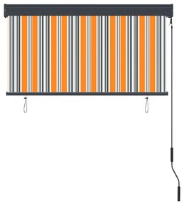 Estore de rolo para exterior 120x250 cm amarelo e azul