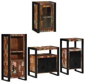 vidaXL Conjunto de Móveis para Banheiro Montado na parede 4 pcs