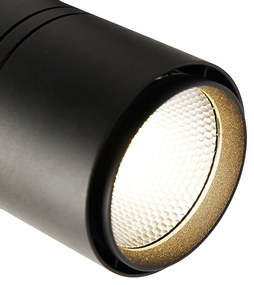 Sistema trilho preto incluindo LED regulável 3 luzes trifásica direita - Régua 38 Moderno