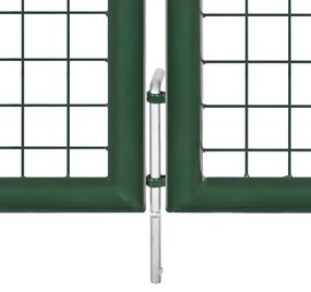 Portão de rede para jardim 350x175 cm aço galvanizado verde