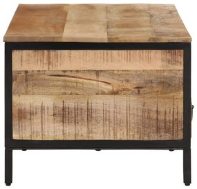 Mesa de centro 90x50x30 cm madeira de mangueira áspera maciça